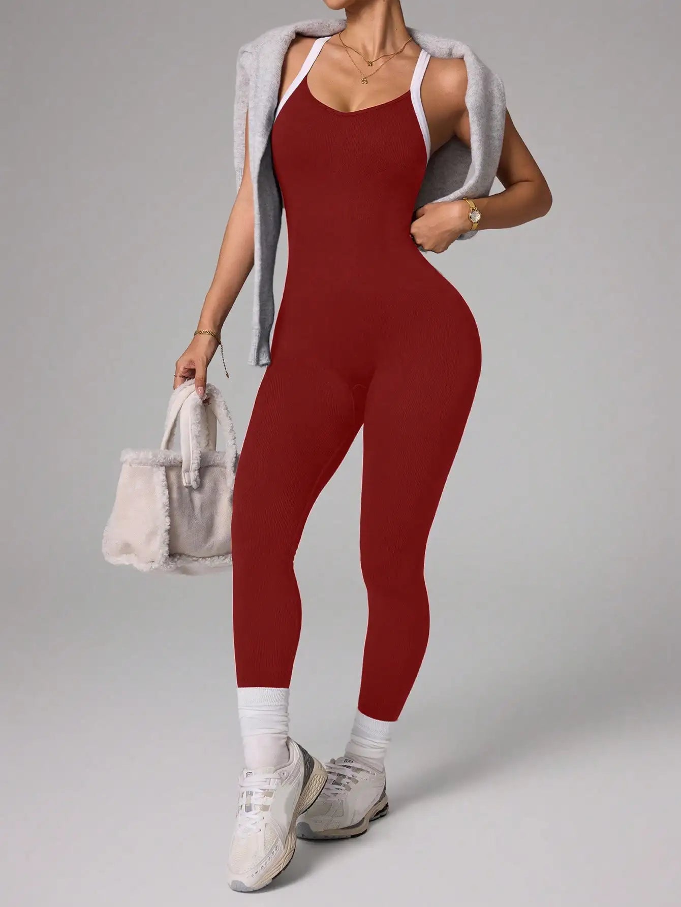 Cross shoulder strap Yoga Jumpsuit