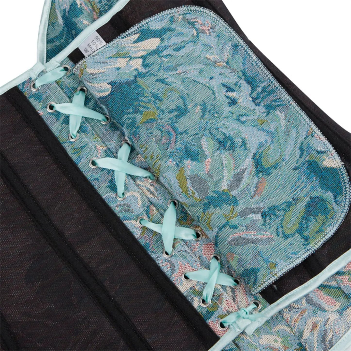 Teal Watercolor Floral Corset