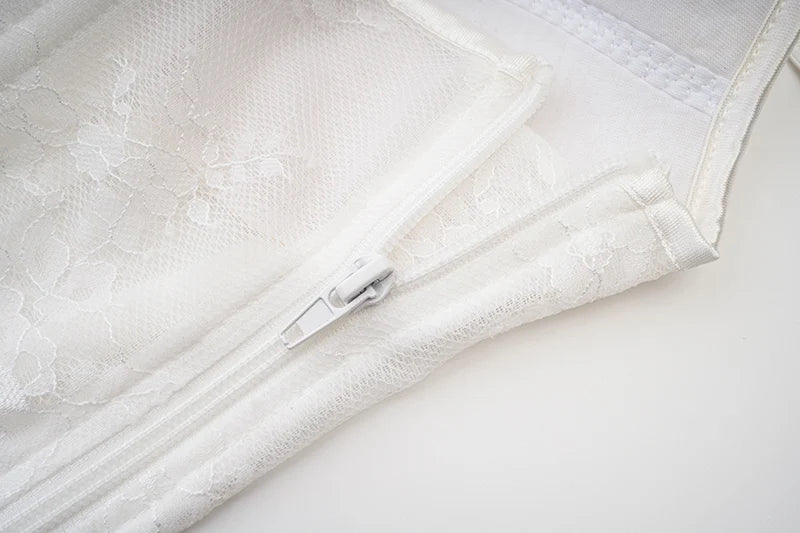 White Floral Lace Halter Corset