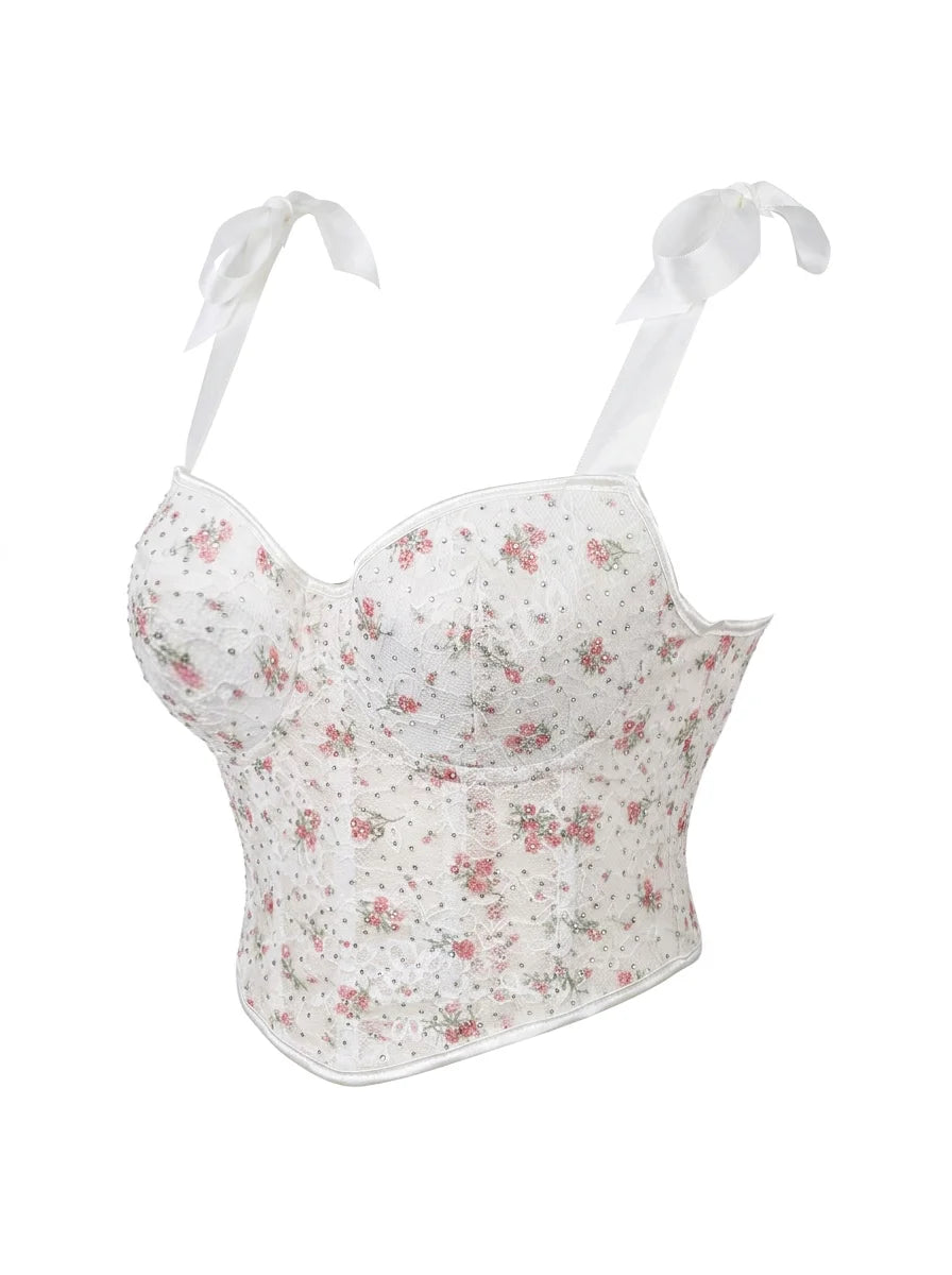 French floral lace Corset